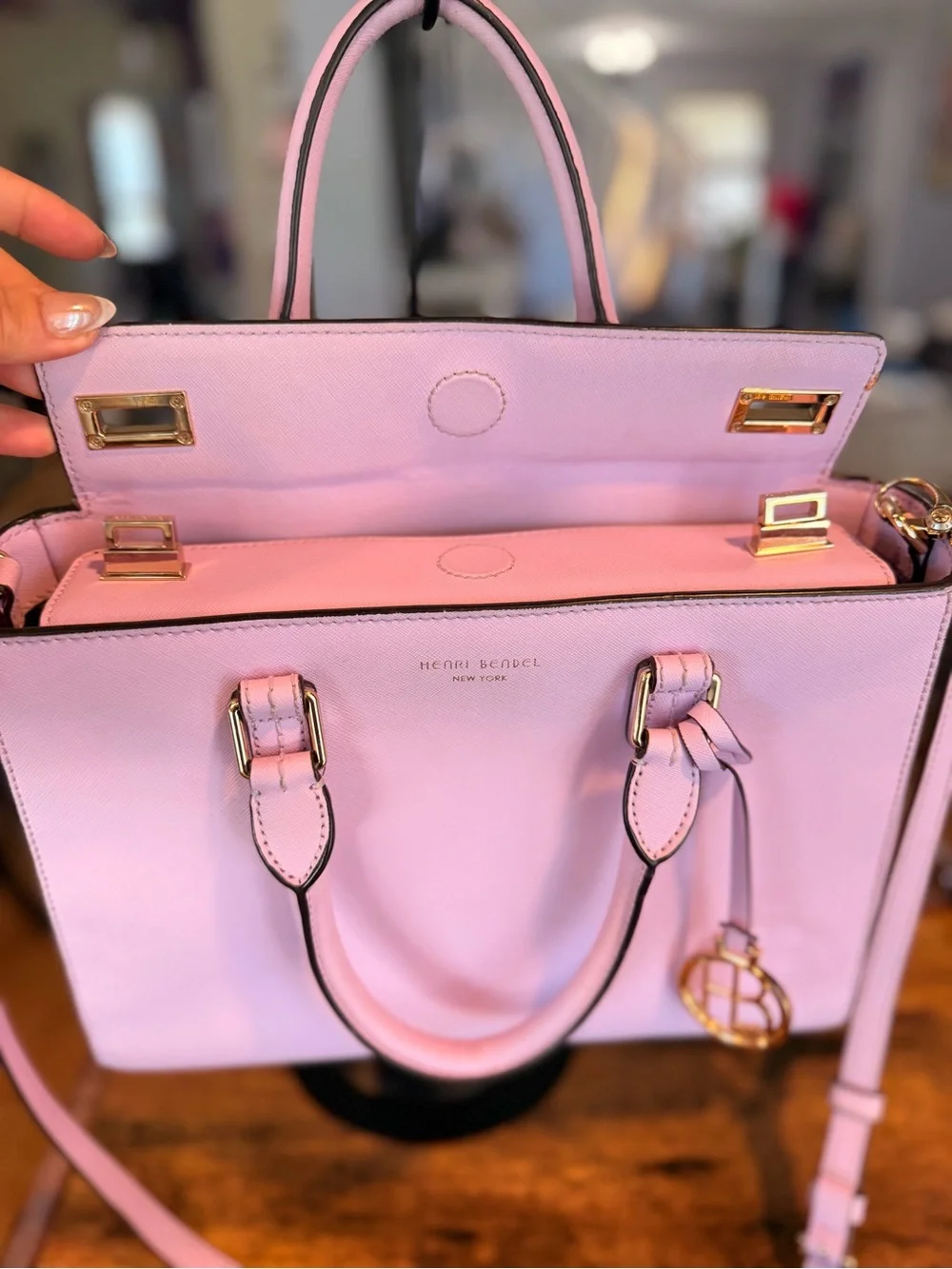 Henri Bendel West 57th Turnlock top satchel. RARE never used.